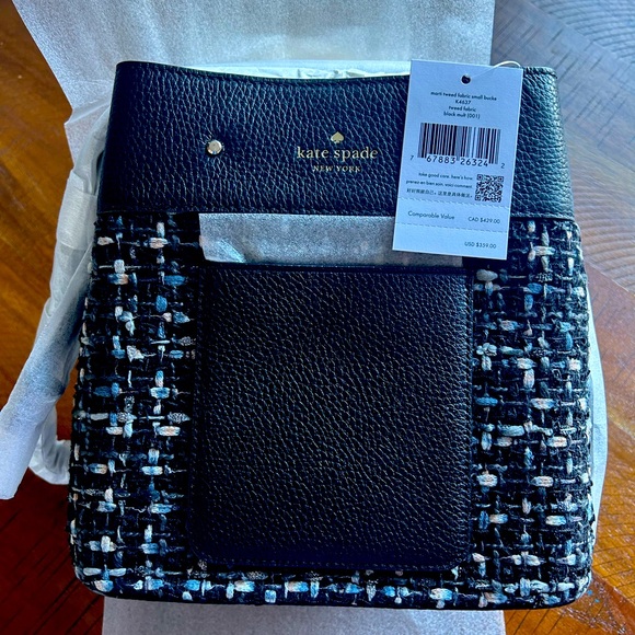 NEW KATE ♠️ SPADE Marti Tweed Bucket Crossbody - Picture 1 of 4